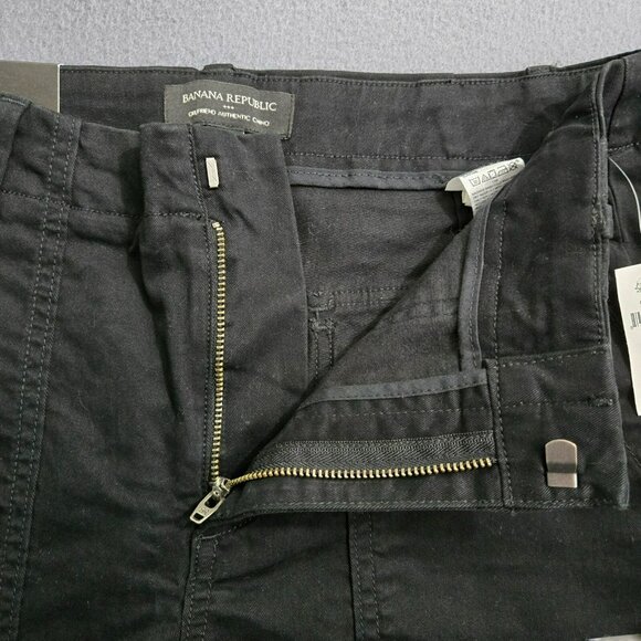 Banana Republic Pants Women 2 Black Authentic Girlfriend Mid Rise Raw Hem Chino - Picture 5 of 13